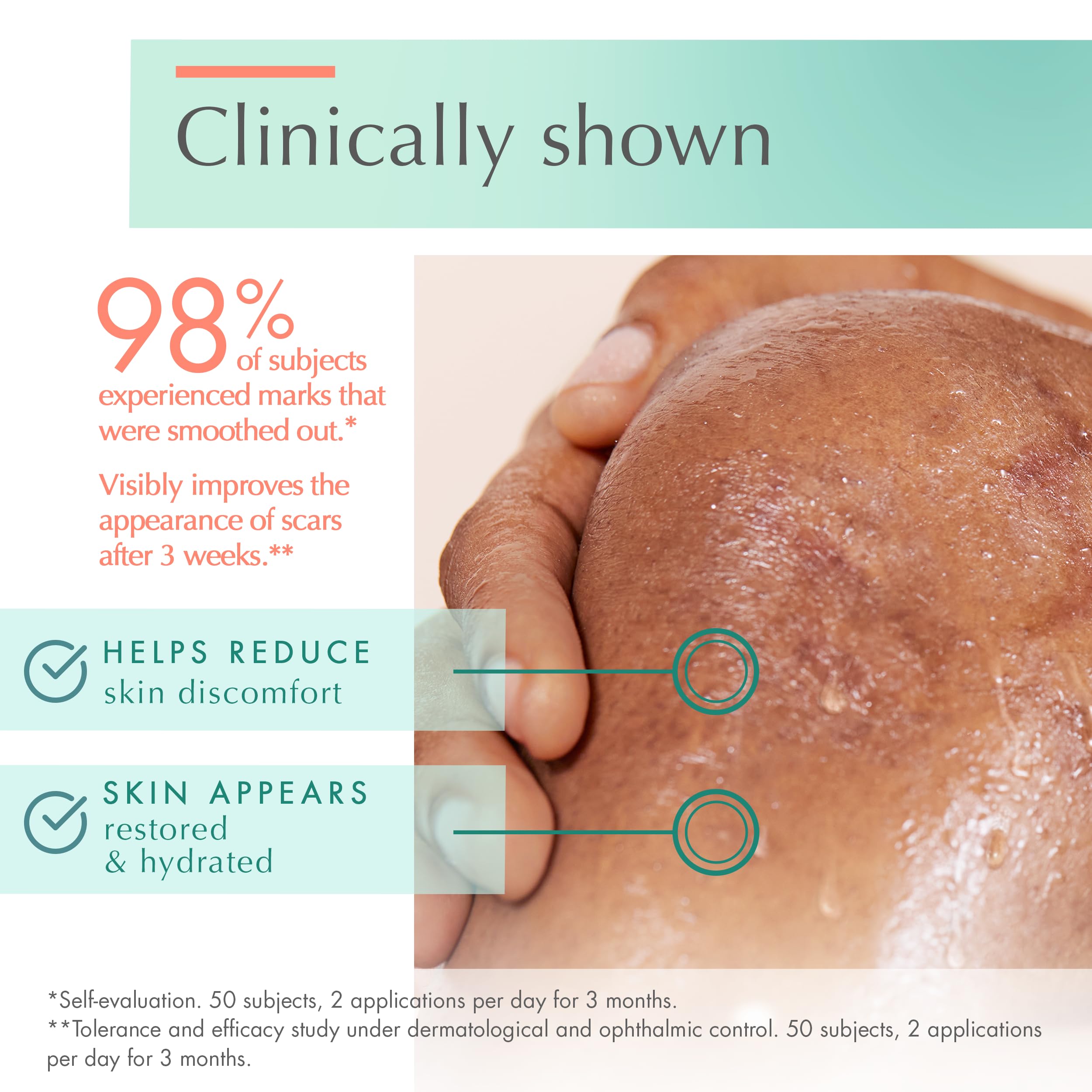 Close-up of Avène scar gel texture suitable for massage.