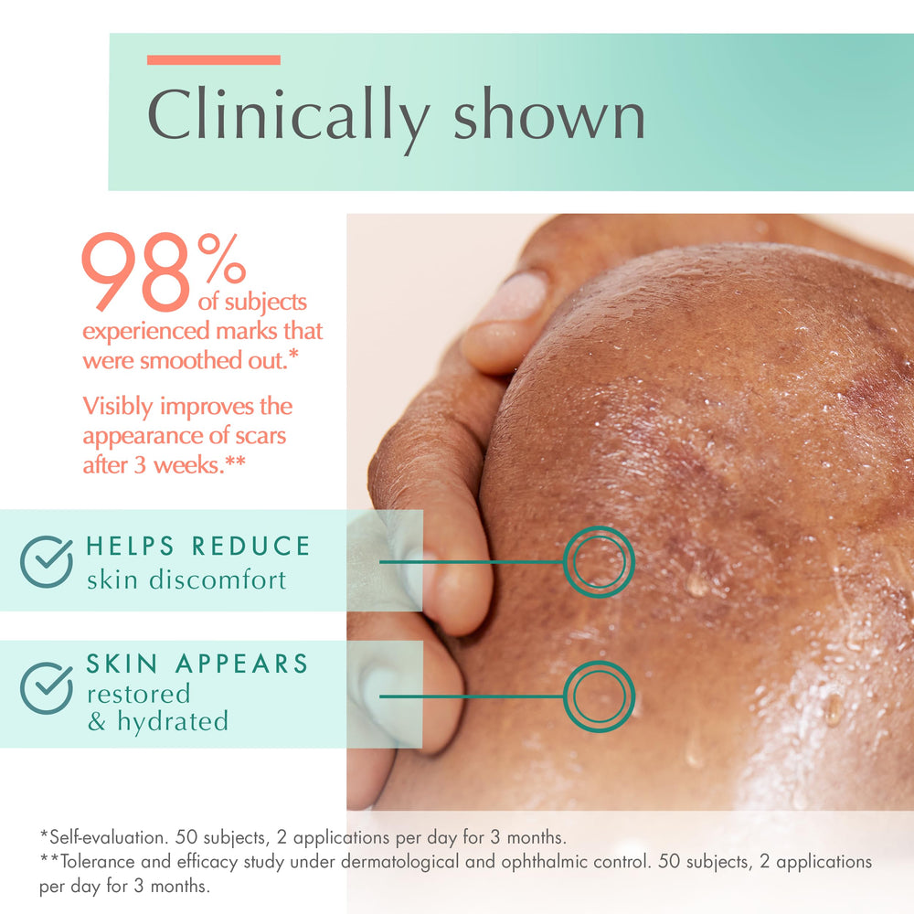 Close-up of Avène scar gel texture suitable for massage.