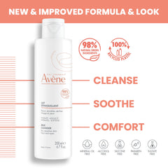 Milky texture of Avène cleanser indicating gentle hydration.