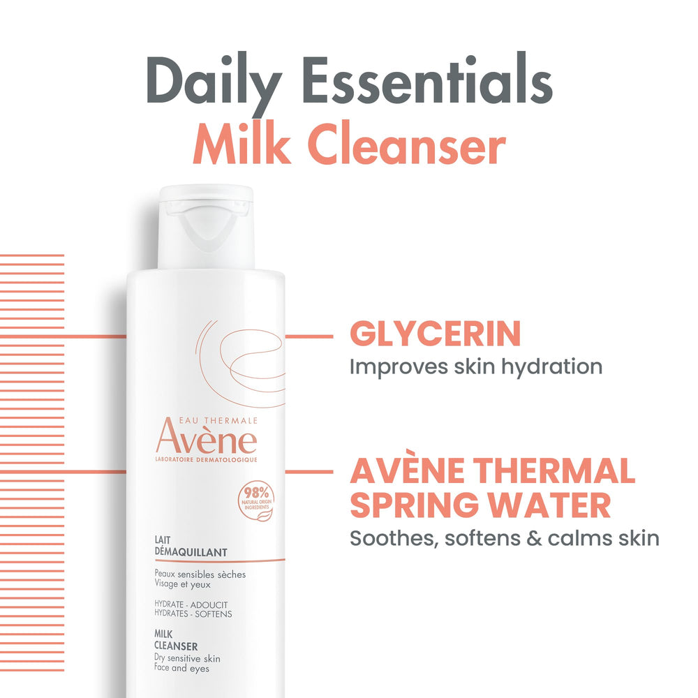 Eco-friendly packaging of Avène Gentle Milk Cleanser supports sustainability.