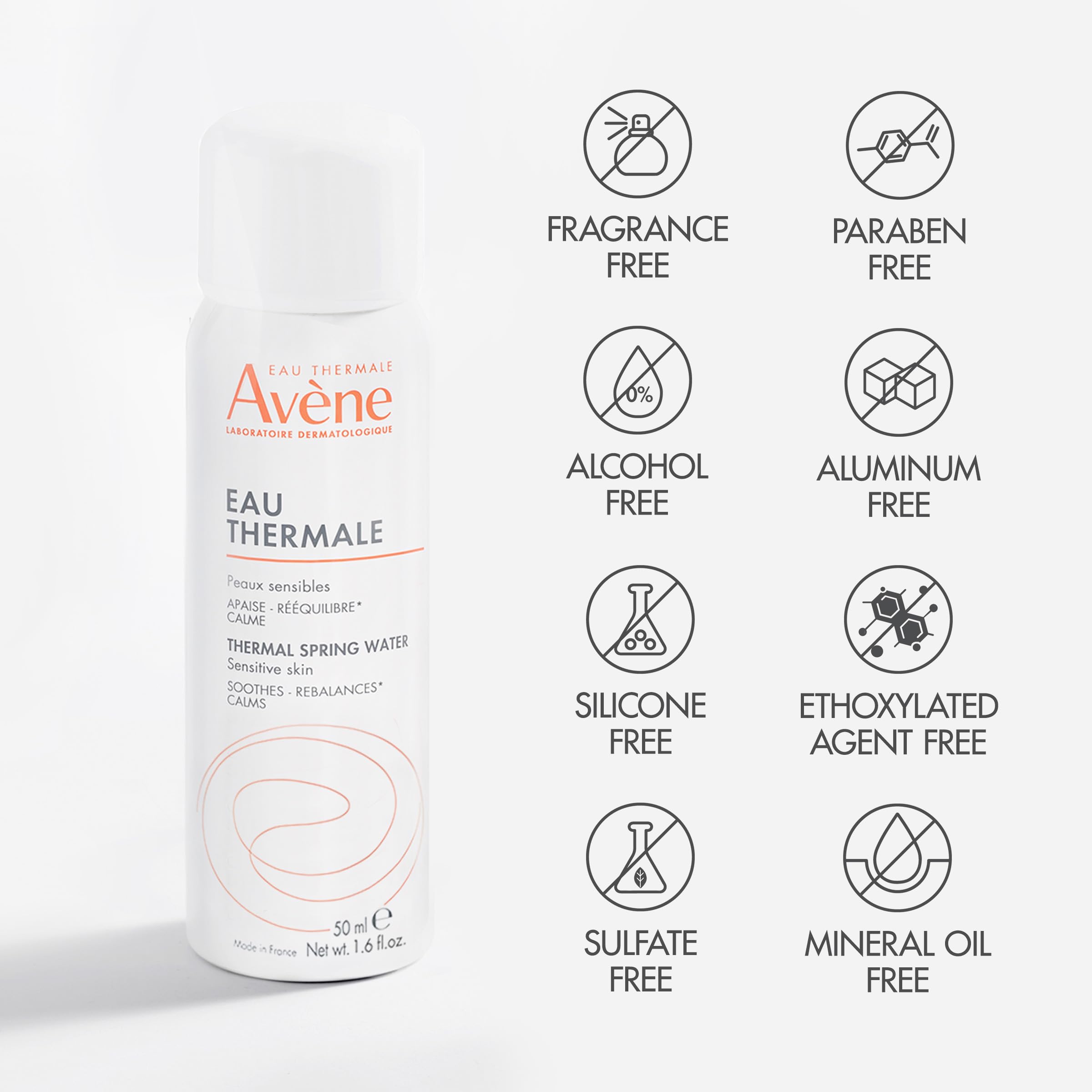 Visual nod to mineral properties behind Avène’s soothing water.