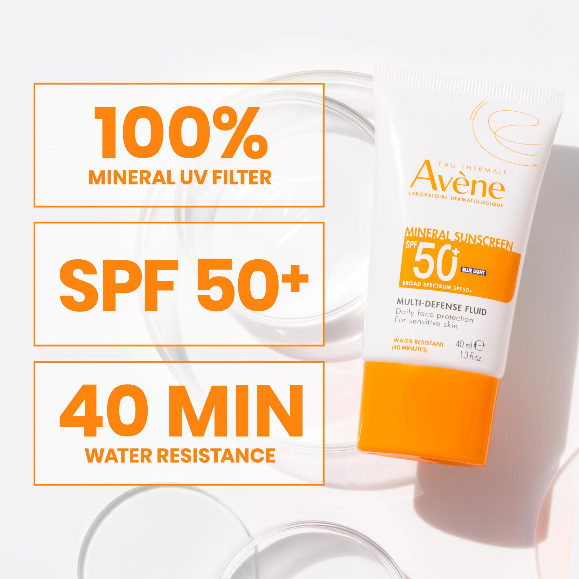Applying Avène Mineral Sunscreen to the face for daily protection.
