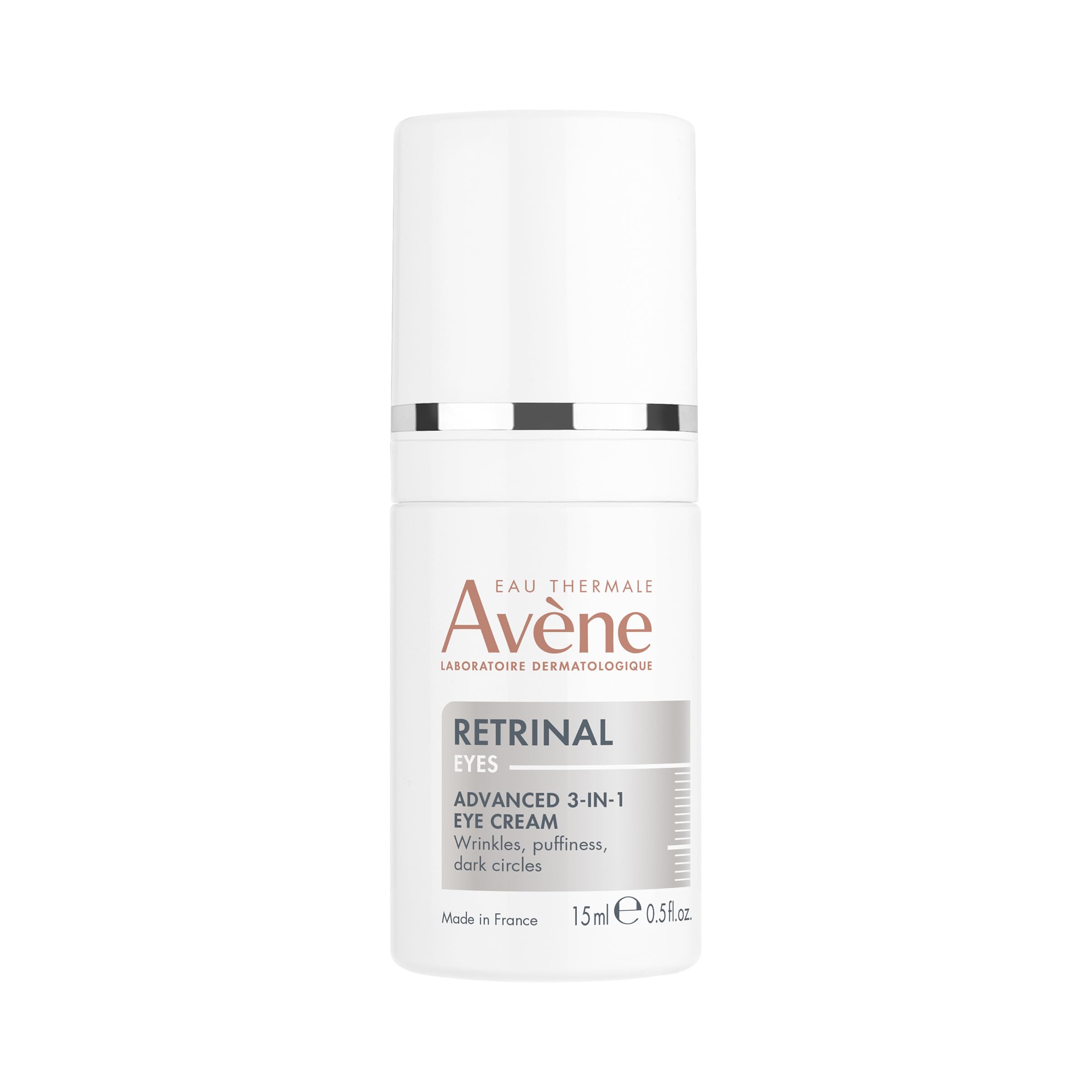 Avène Retrinal Eyes Advanced 3in1 eye cream bottle showing smoothing around the eye contour