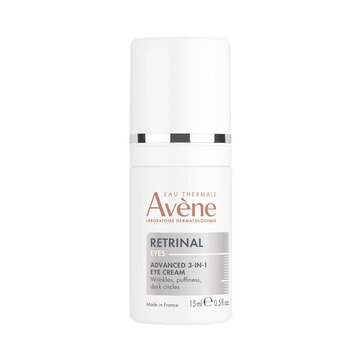 Avène Retrinal Eyes Advanced 3in1 eye cream bottle showing smoothing around the eye contour