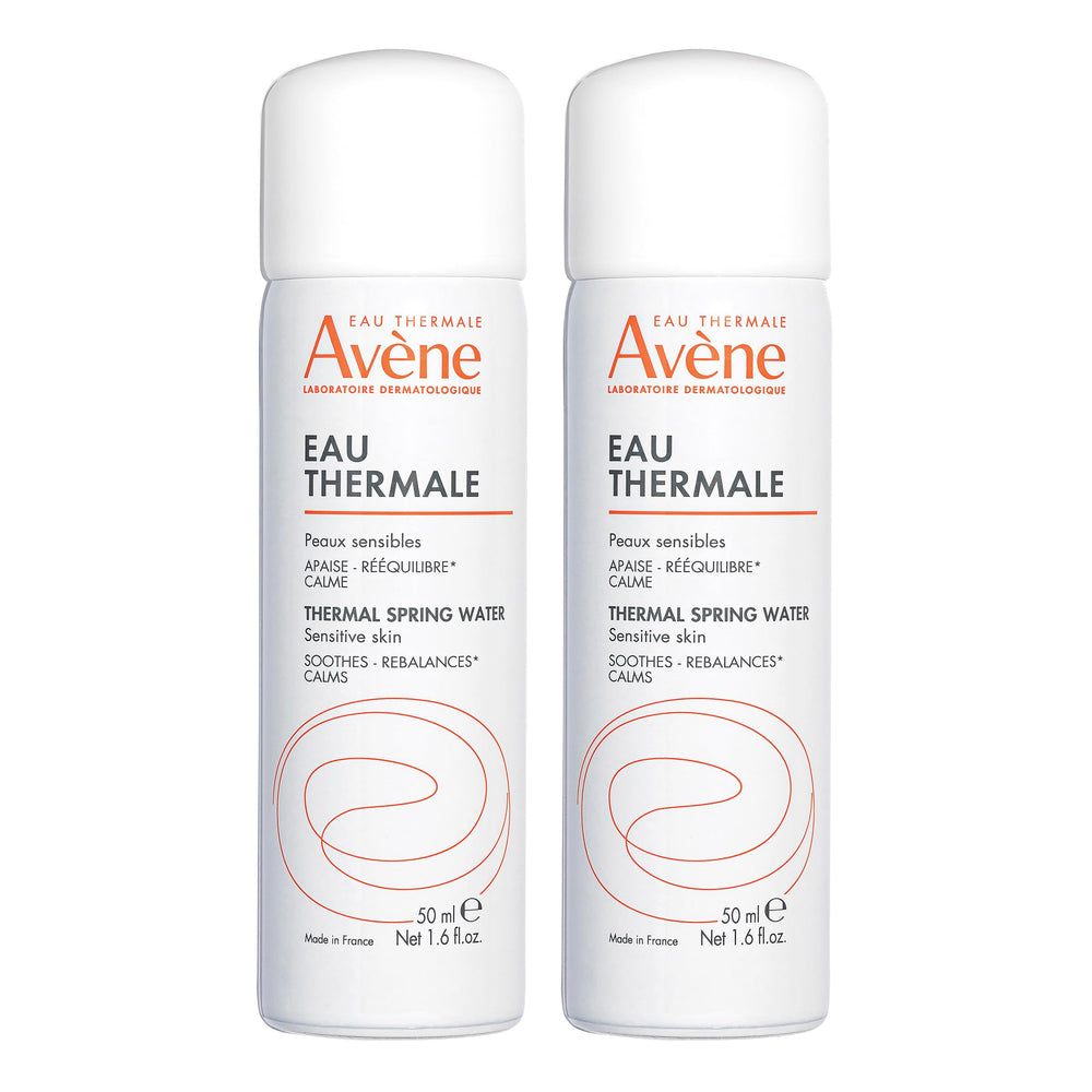 Close-up of Avène mist showing a fine spray and cooling sensation.