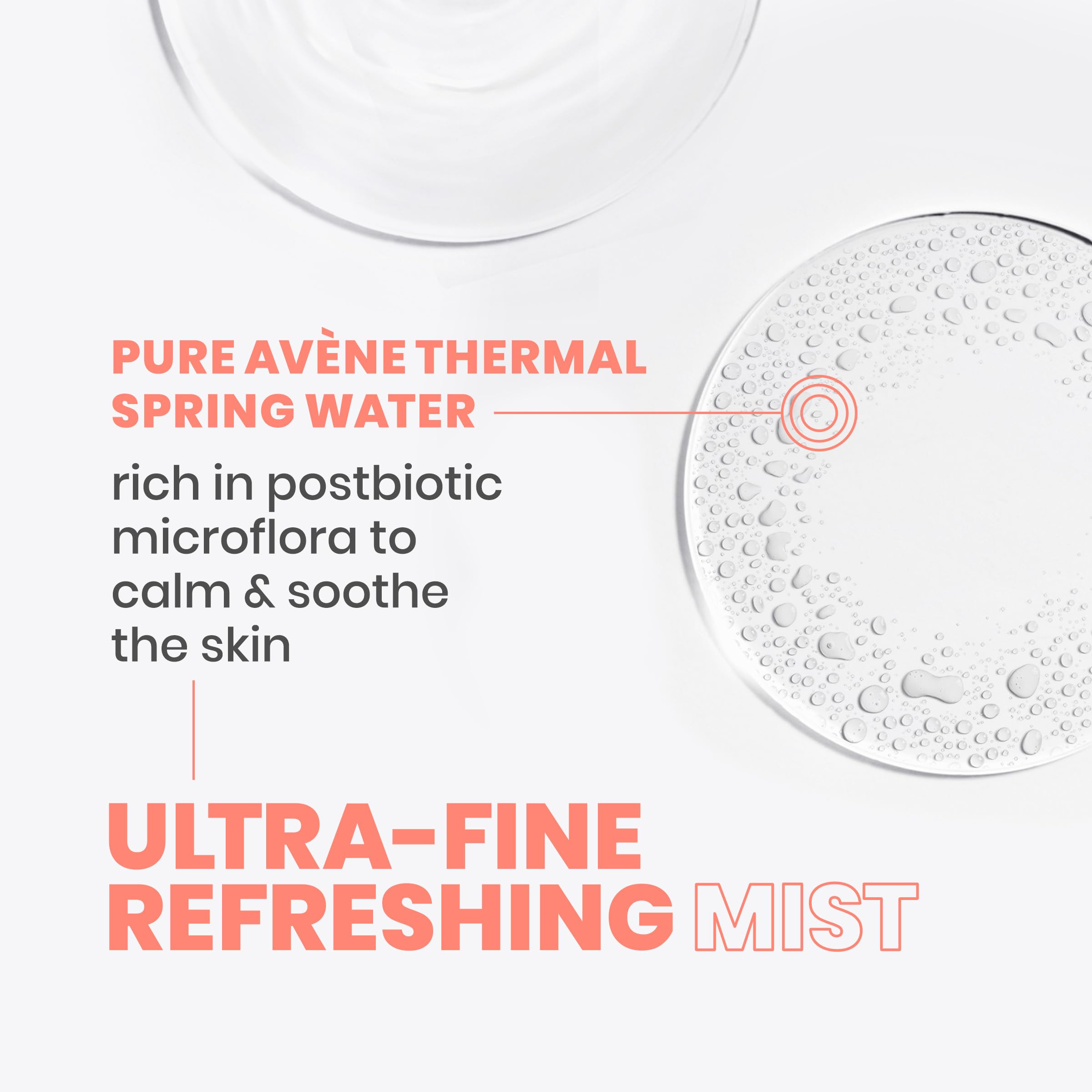 Packaging of Avène Thermal Spring Water highlights mineral-rich design.