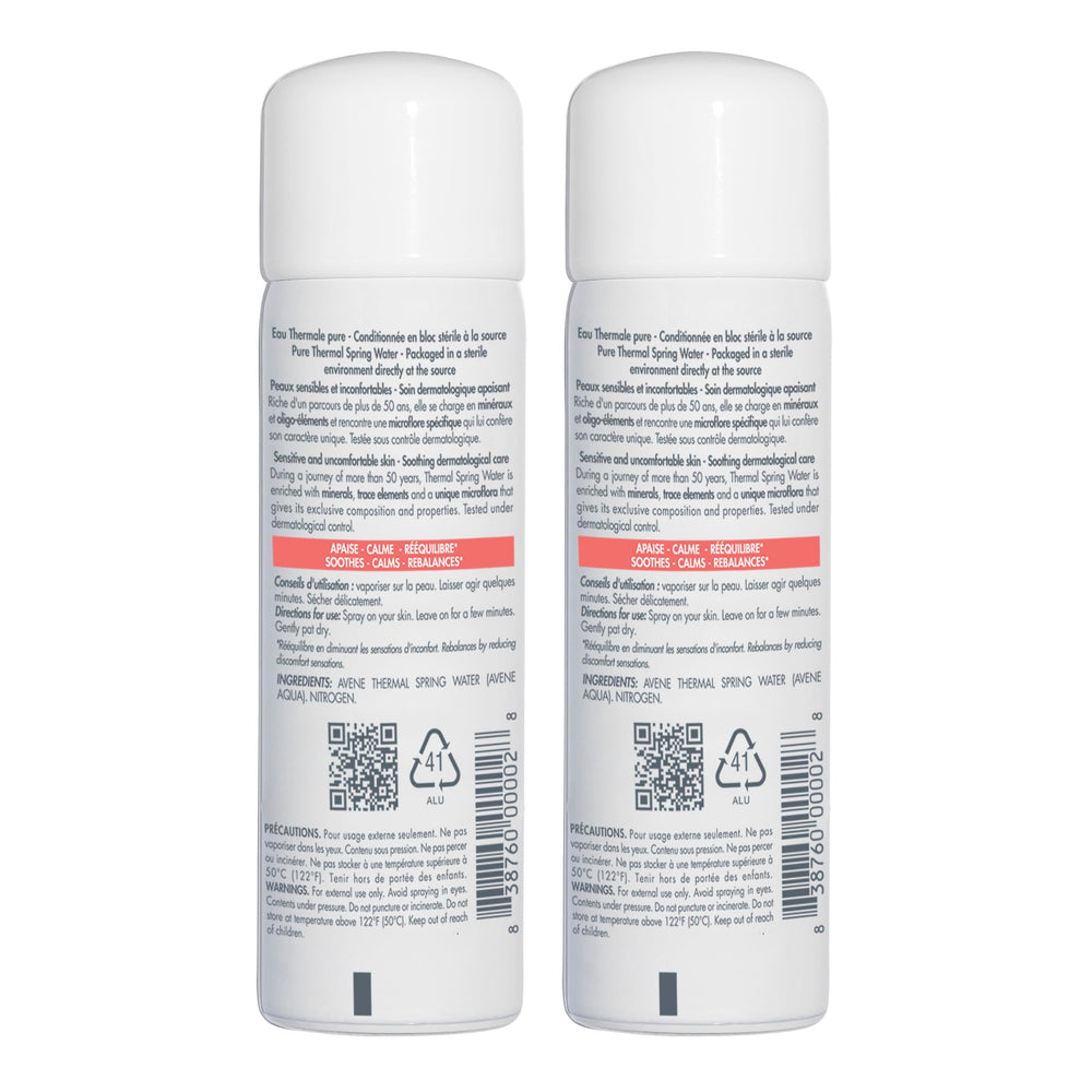 Travel-size Avène thermal water mist for on-the-go relief.