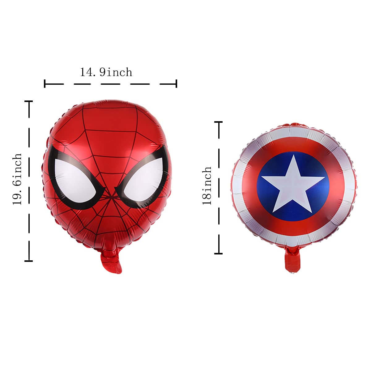 Durable Avengers aluminum foil balloons suitable for air or helium.