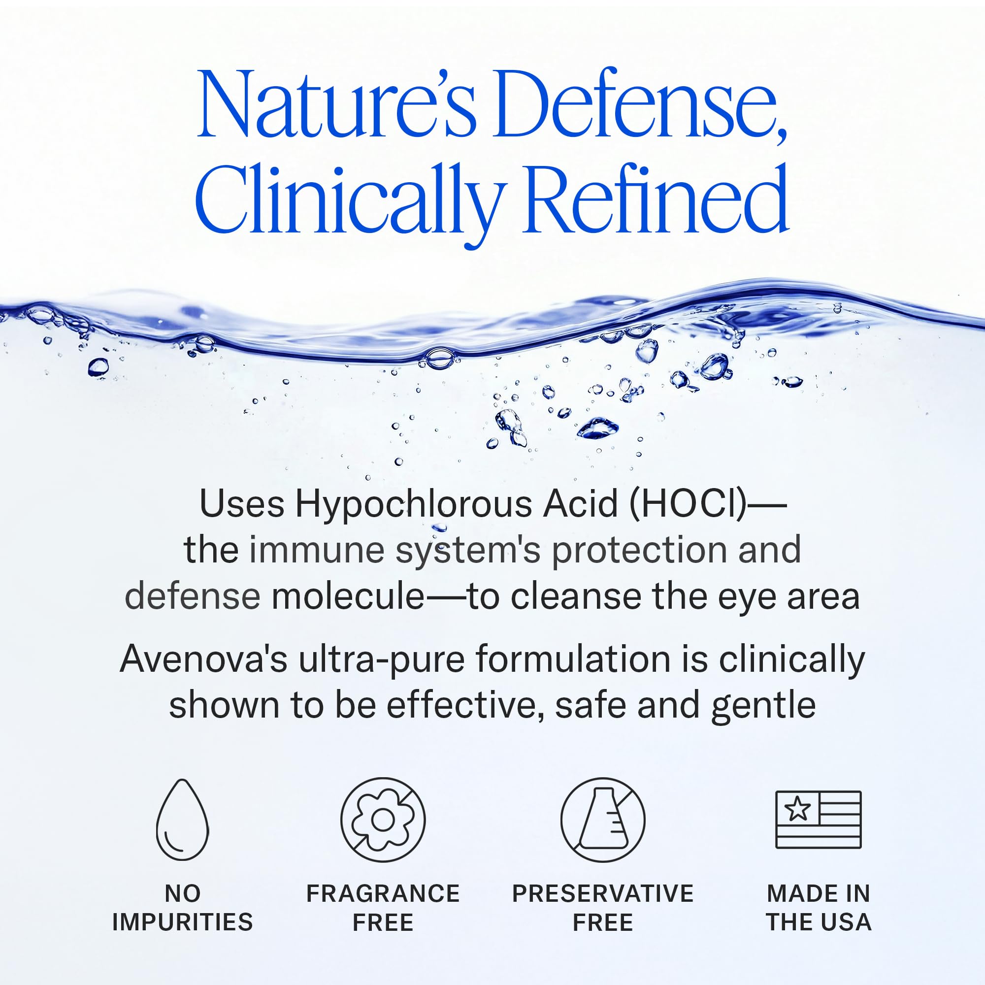 Avenova eyelash cleanser close-up for lash extensions.