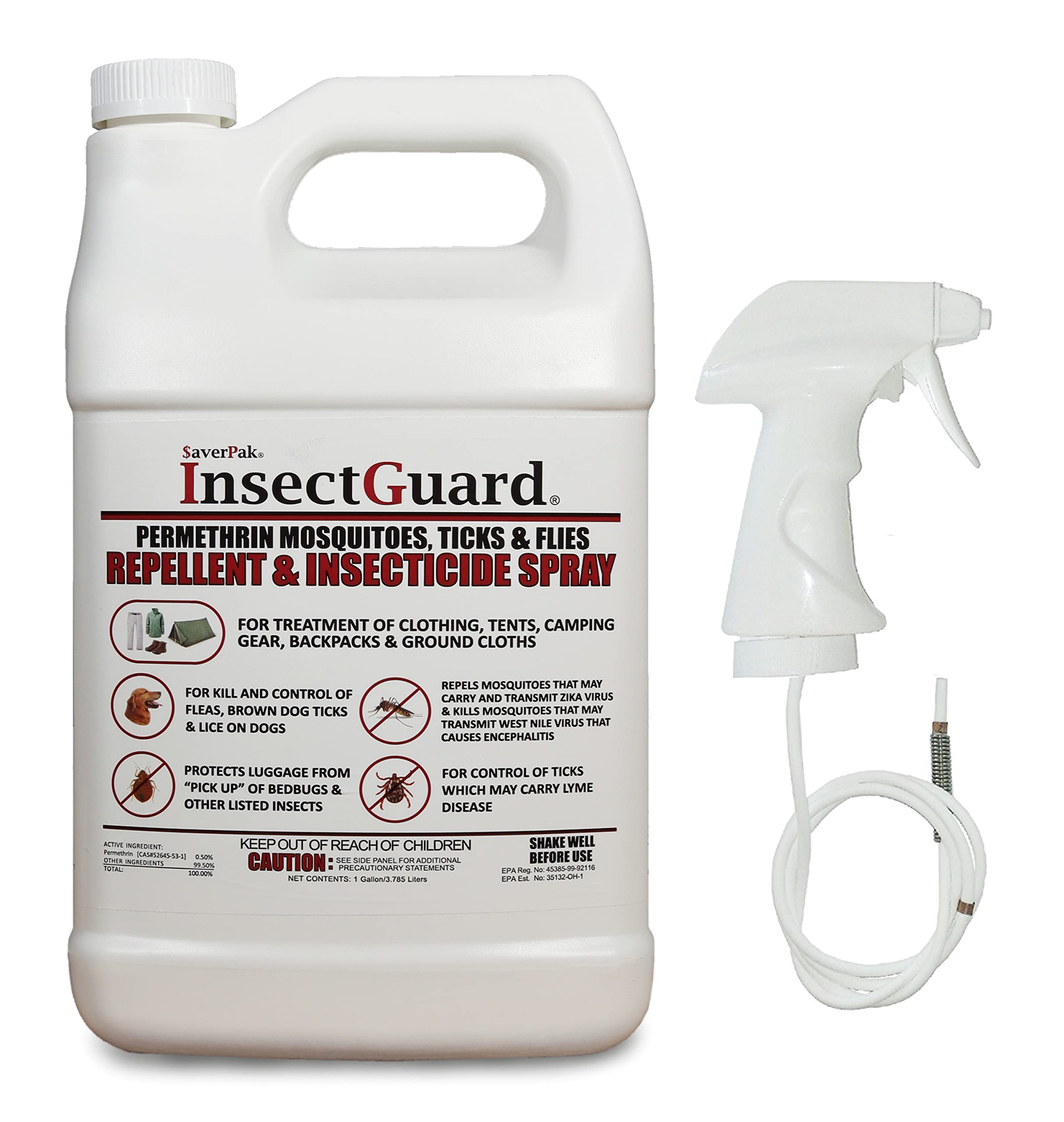 Averpak InsectGuard permethrin bottle for clothing protection.