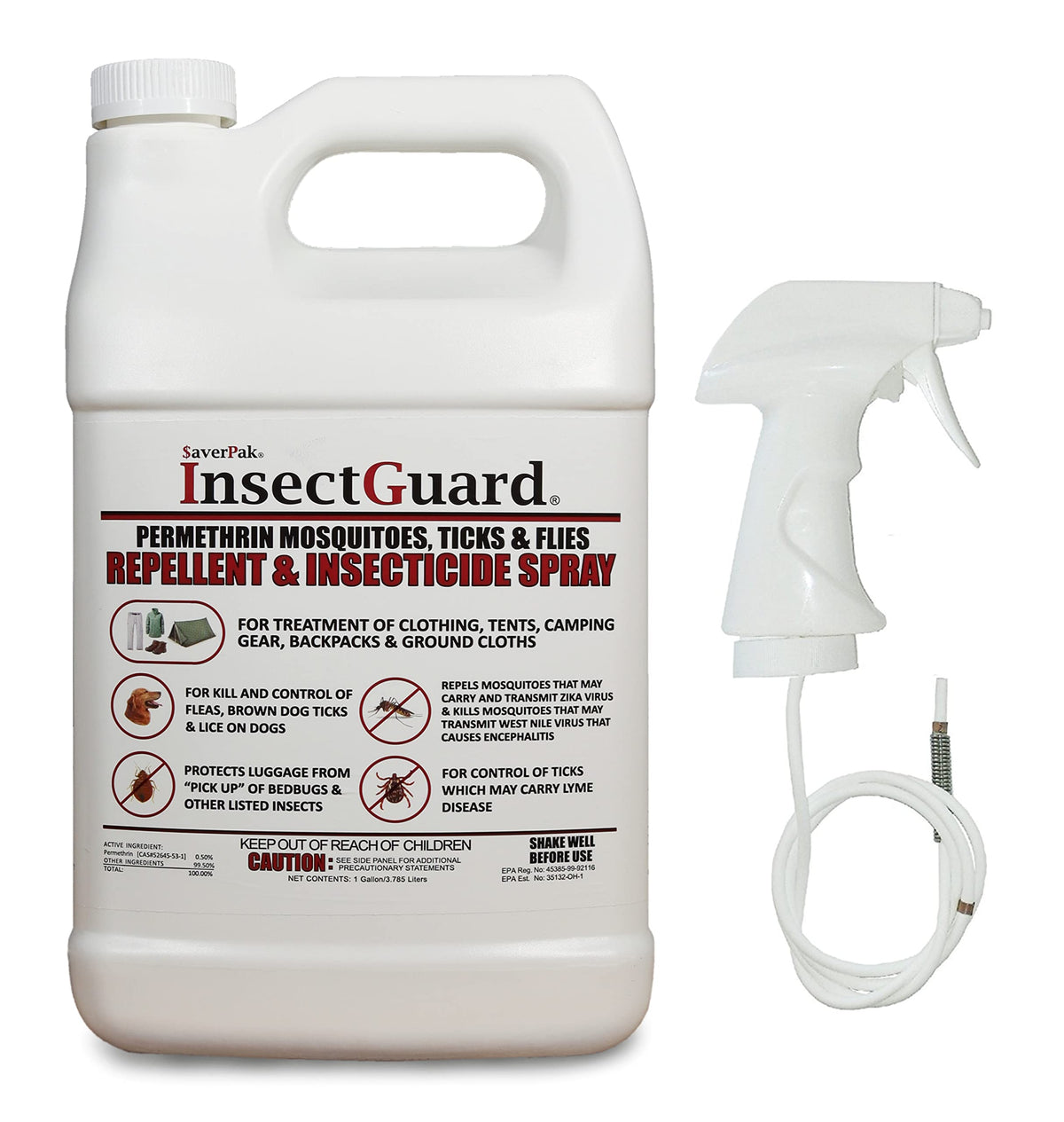 Averpak InsectGuard permethrin bottle for clothing protection.