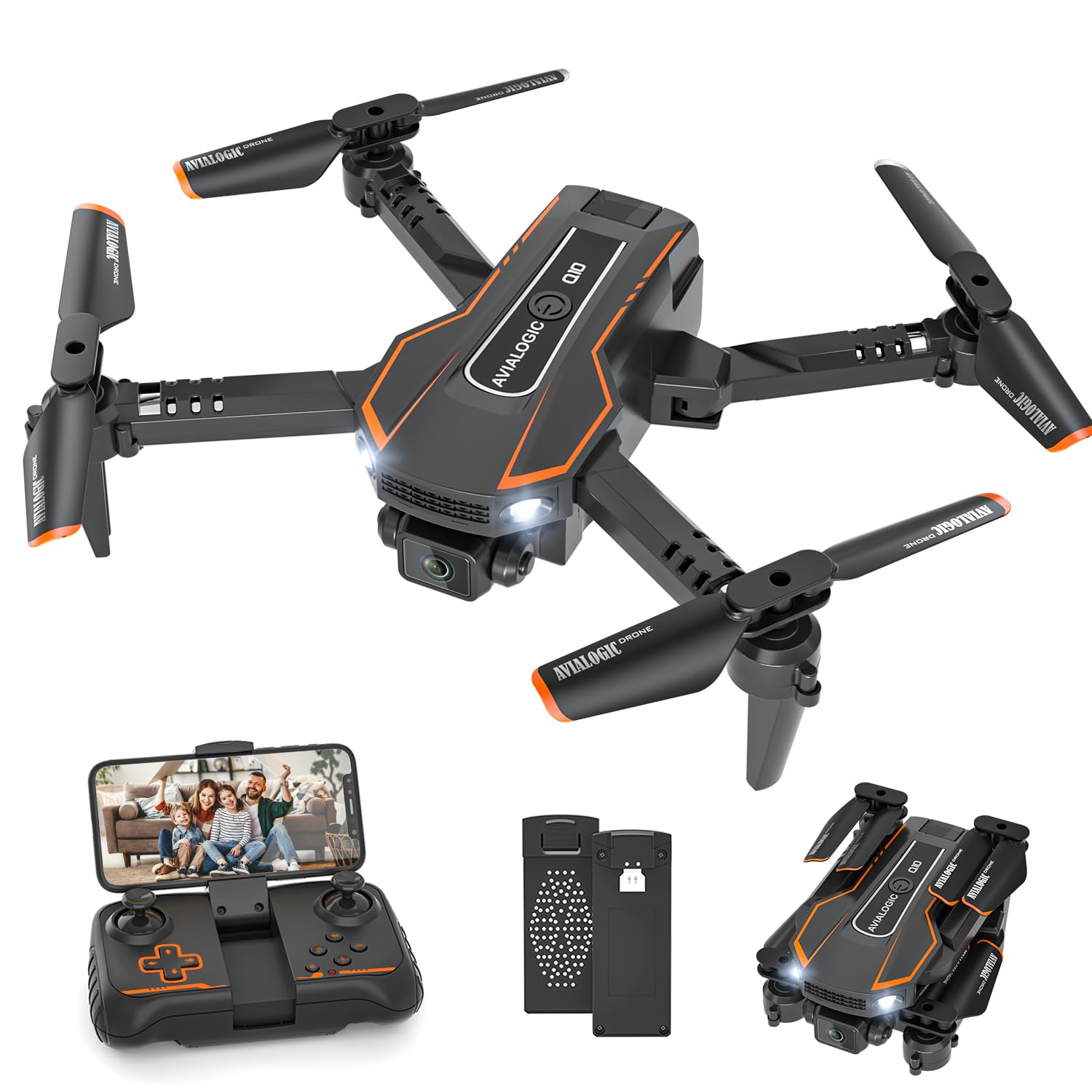 AVIALOGIC mini drone camera front view showing crisp 1080p footage for kids' adventures