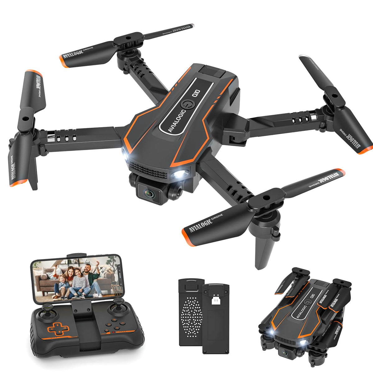 AVIALOGIC mini drone camera front view showing crisp 1080p footage for kids' adventures