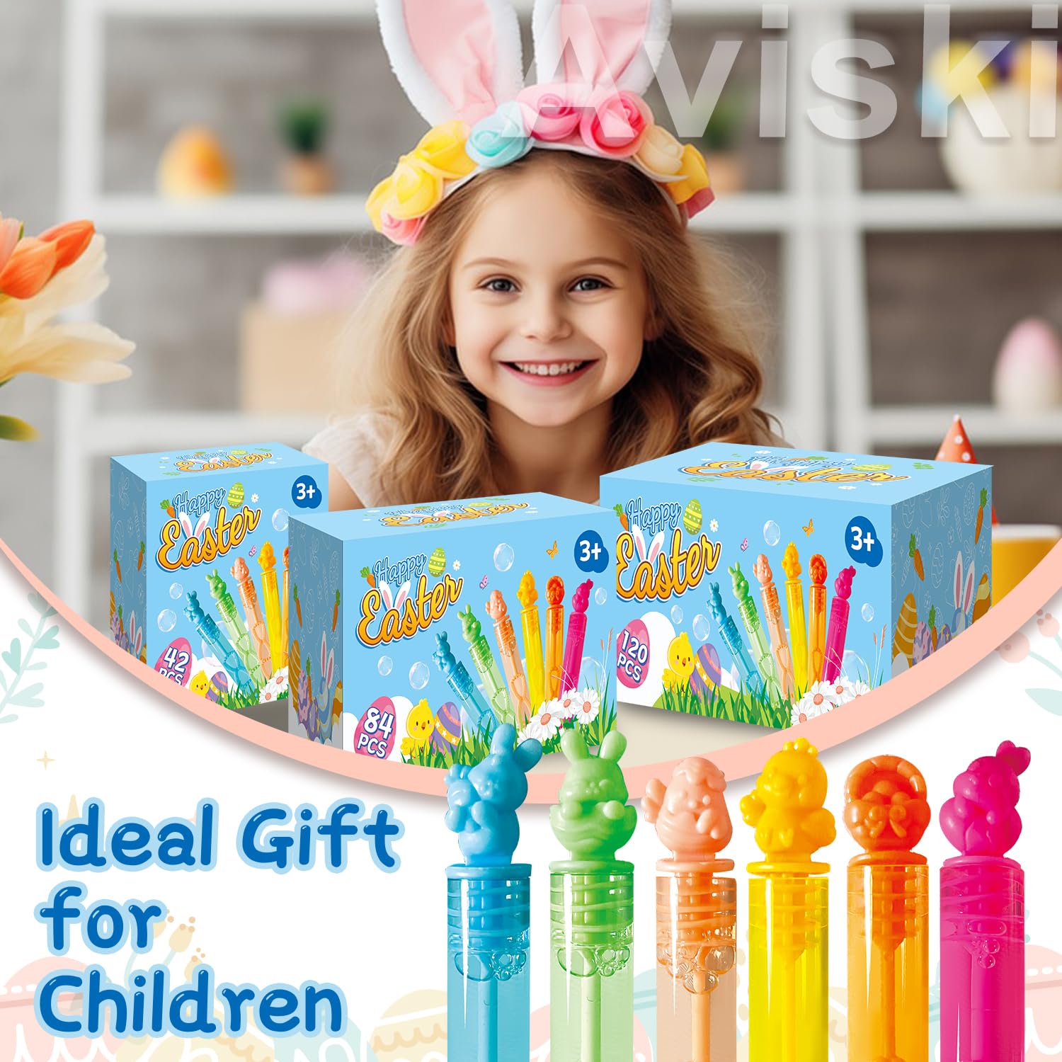Aviski Easter bubble wand carrot design colorful outdoor fun