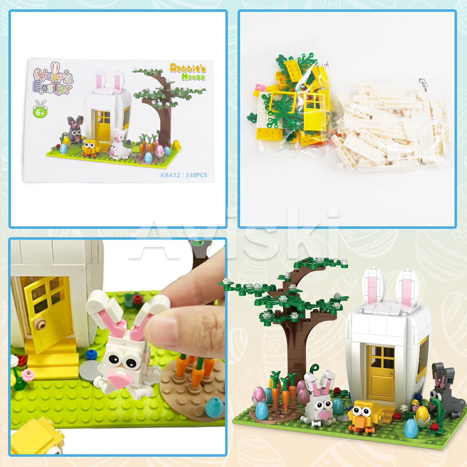 Aviski Easter carrot and eggs scene blocks for a joyful spring tableau