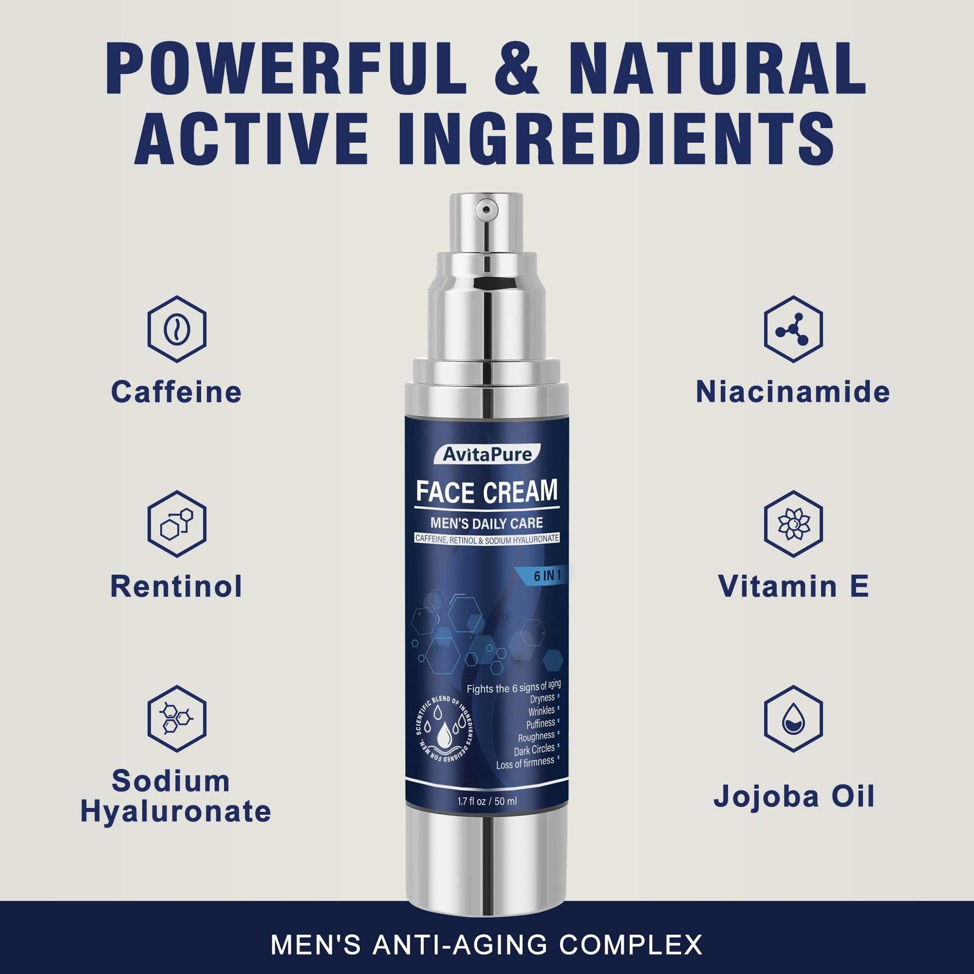 AVITAPURE quick-absorbing face cream on skin with non-greasy finish