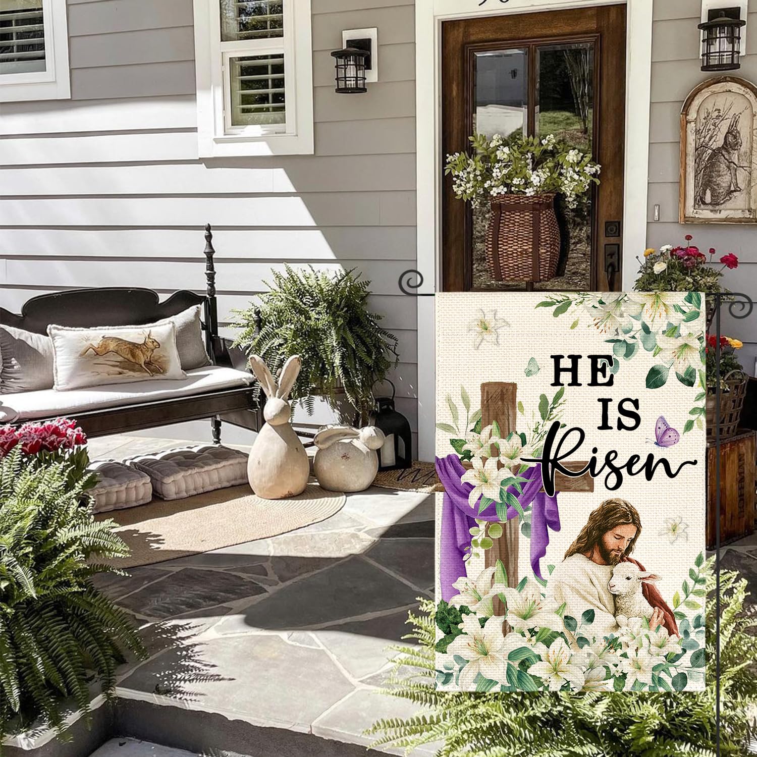 AVOIN colorlife Weather-resistant polyester flag for durable garden display.