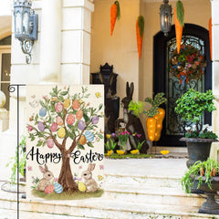 AVOIN colorlife Happy Easter flag back view remains readable from behind