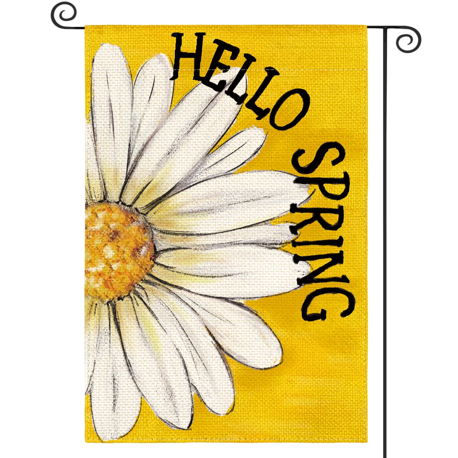 AVOIN colorlife Hello Spring garden flag with double-sided daisy design for outdoors