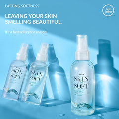 AVON SKIN SO SOFT Two-pack display demonstrates value and convenience.