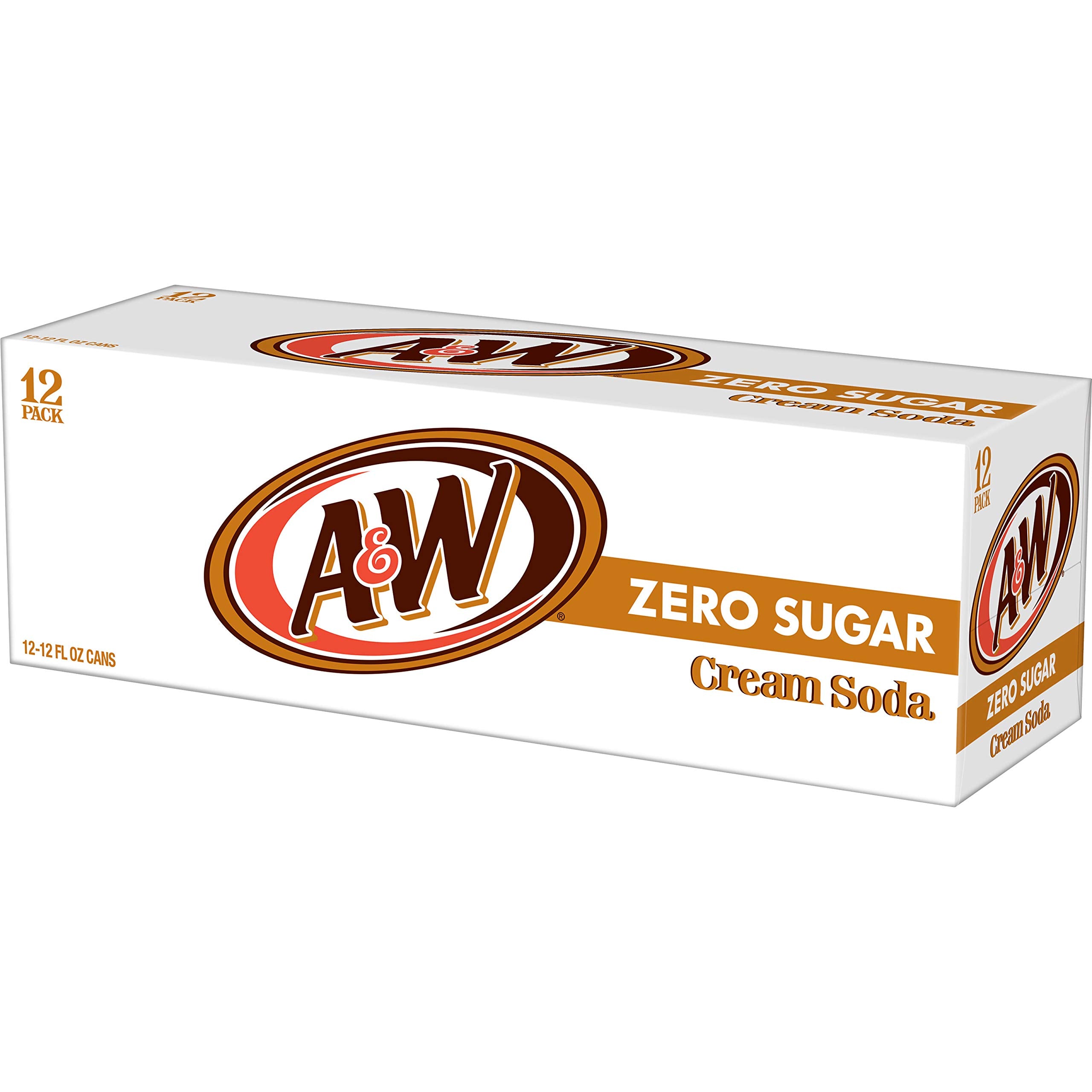 Stacked A&W Cream Soda Zero Sugar cans in a cooler for parties.
