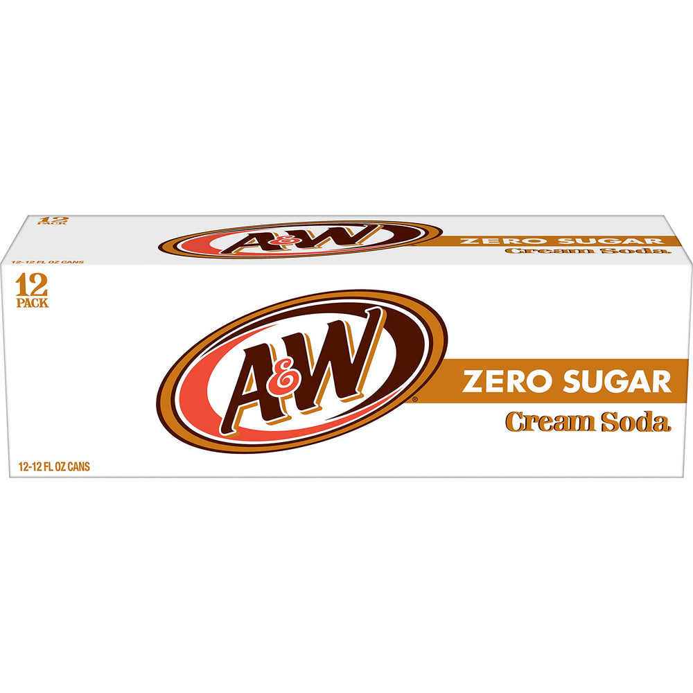 A&W Cream Soda Zero Sugar float with vanilla ice cream for a classic treat.