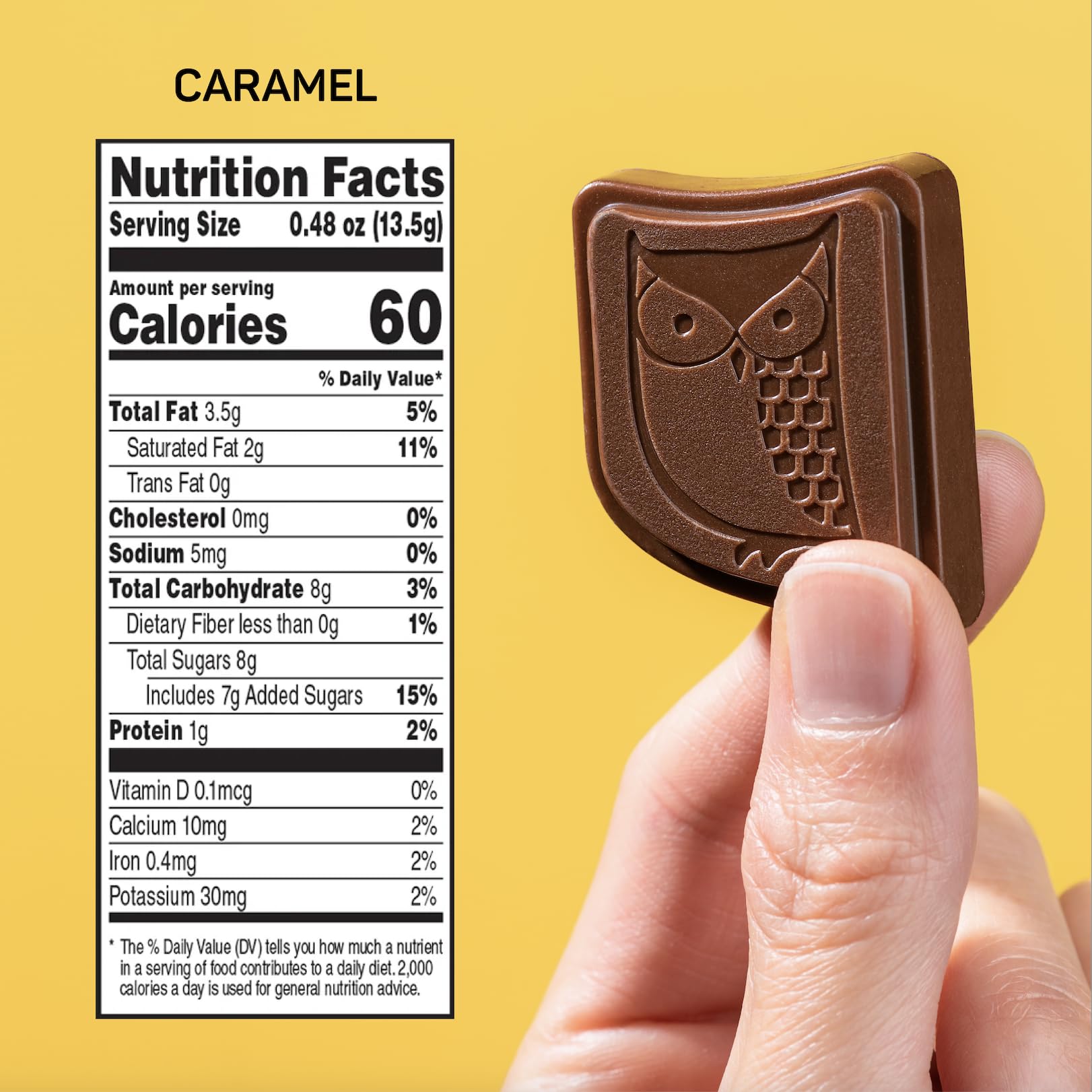 Close-up of caramel center in AWAKE bites for a tasty energy lift