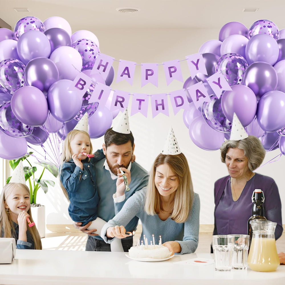awenztech balloon arch kit with purple ribbon for backdrop styling