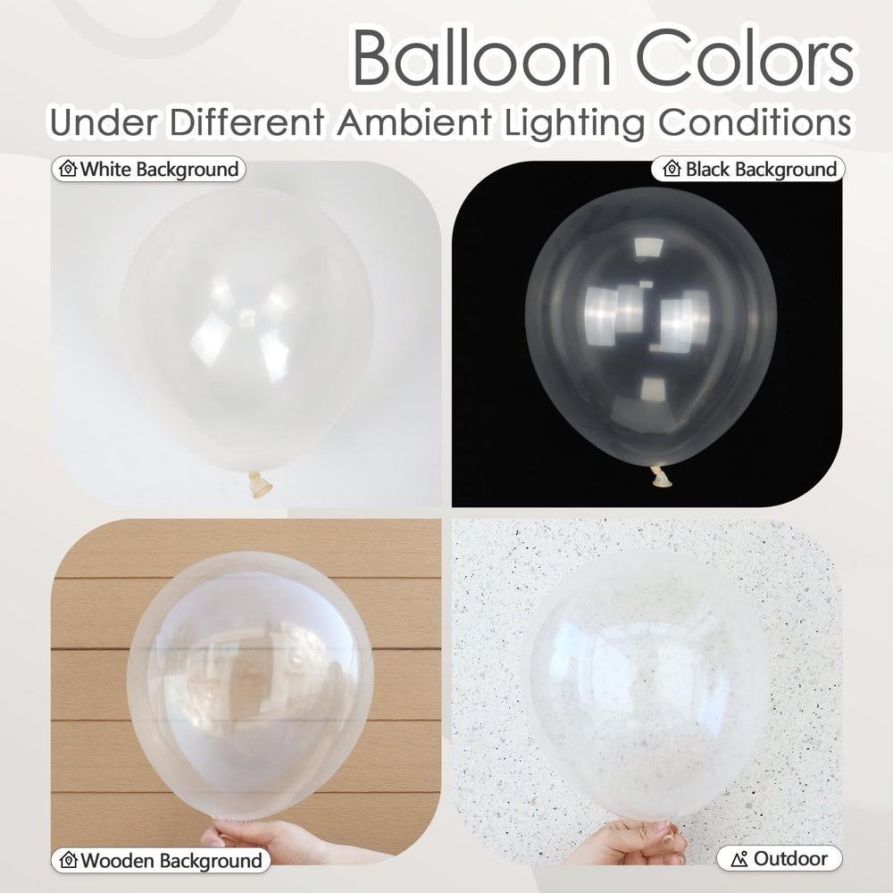 AwenzTech 10-inch clear balloons provide versatile filler for arches.