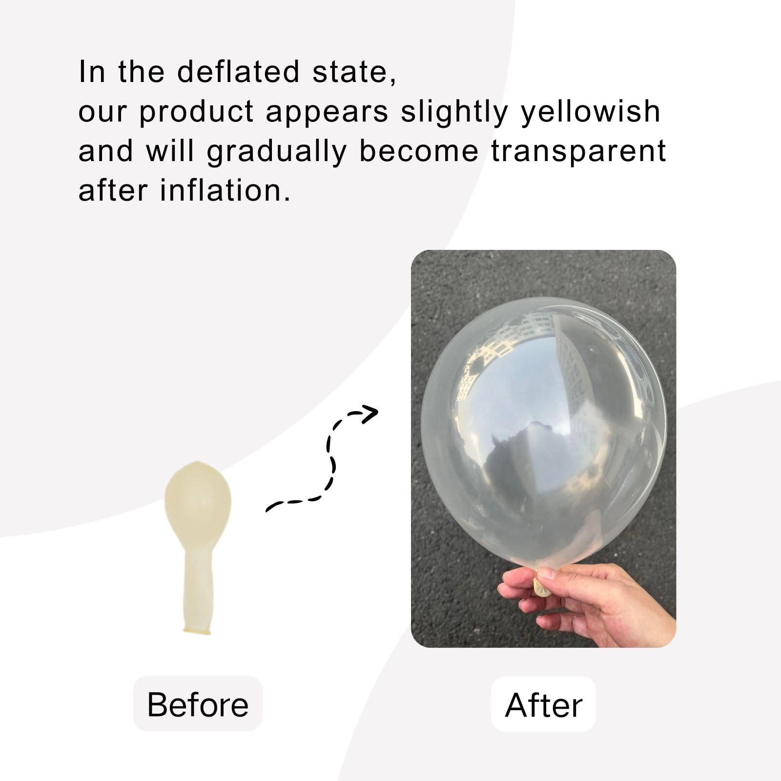 AwenzTech 12-inch clear balloons add fullness to balloon garlands.