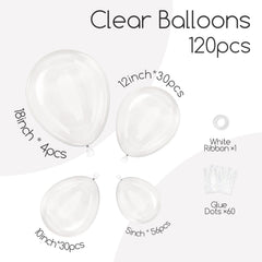 AwenzTech 5-inch clear balloons fill gaps with subtle accents.
