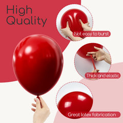 awenztech dark red 10 inch balloons suited for balloon garlands and photo zones.