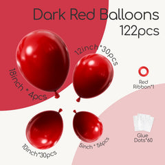 awenztech dark red 12 inch balloons ideal for elegant garlands and backdrops.
