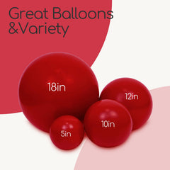 awenztech dark red 5 inch balloons to fill gaps for a full arch.