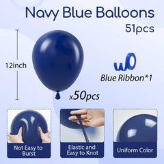 Awenztech navy blue balloon closeup showing durable latex for parties