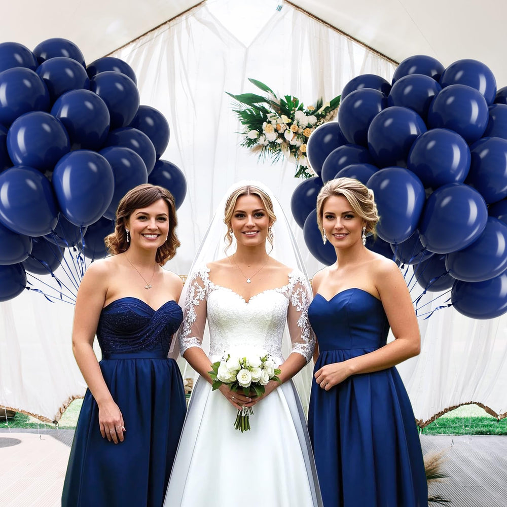 Awenztech navy blue balloon graduation decor as sophisticated backdrop