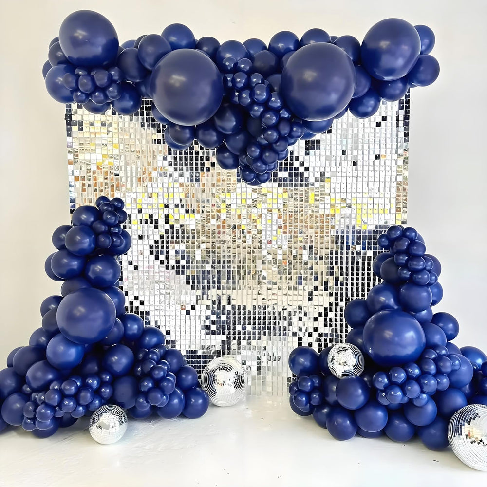 Awenztech navy blue balloons with ribbon roll for quick setup