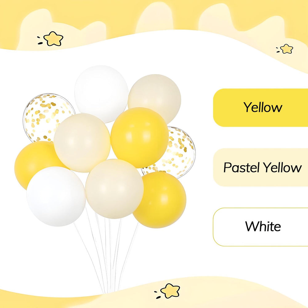 Awenztech bee-lemon party decor idea with bright color mix.