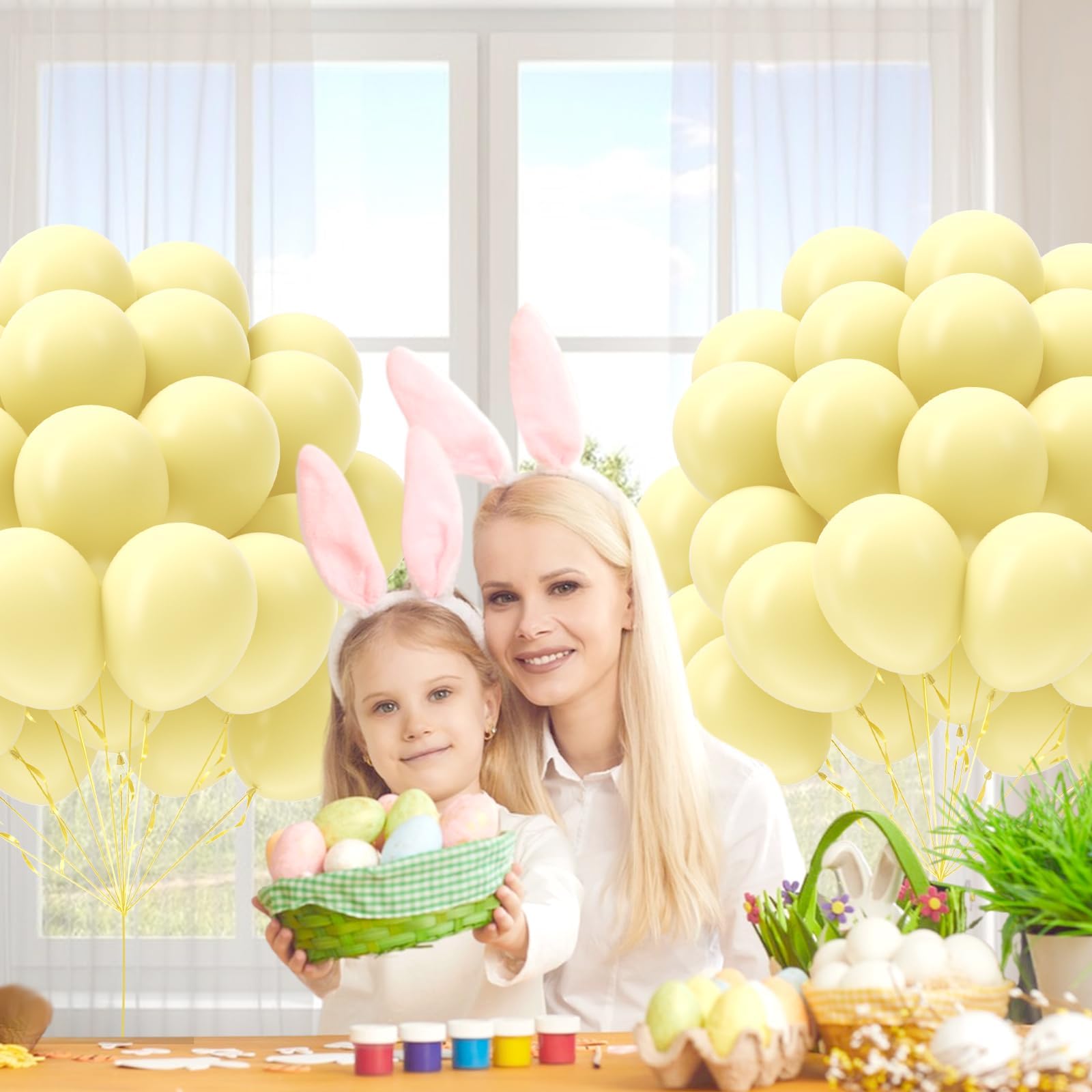 Awenztech pastel yellow 12in balloons suited for baby shower ambiance