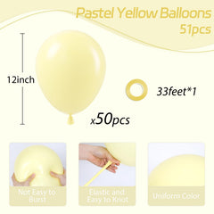 Awenztech pastel yellow 12in balloons inflated scene showing durability