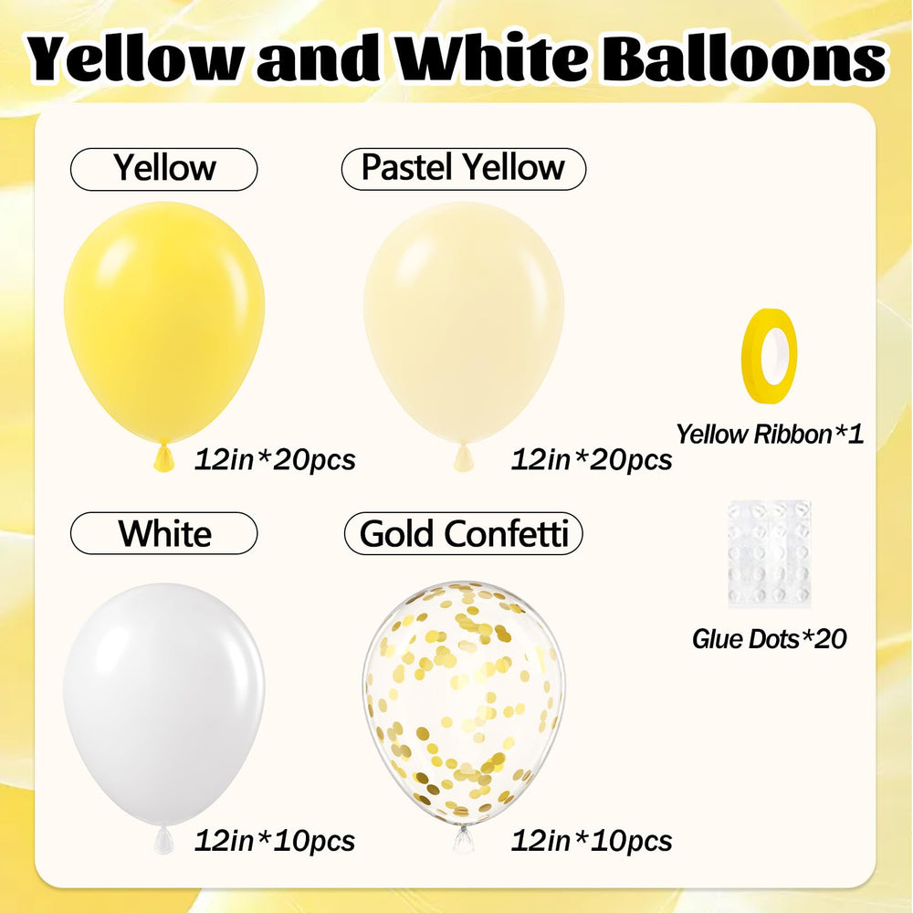 Awenztech pastel yellow balloons 12inch add soft elegance.