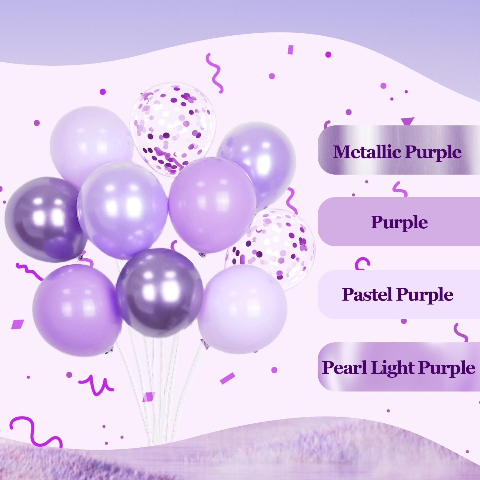 awenztech pearl light purple balloons 12inch add a chic arch filler