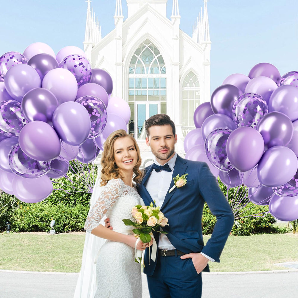 awenztech purple confetti balloons 12inch festive texture for celebrations
