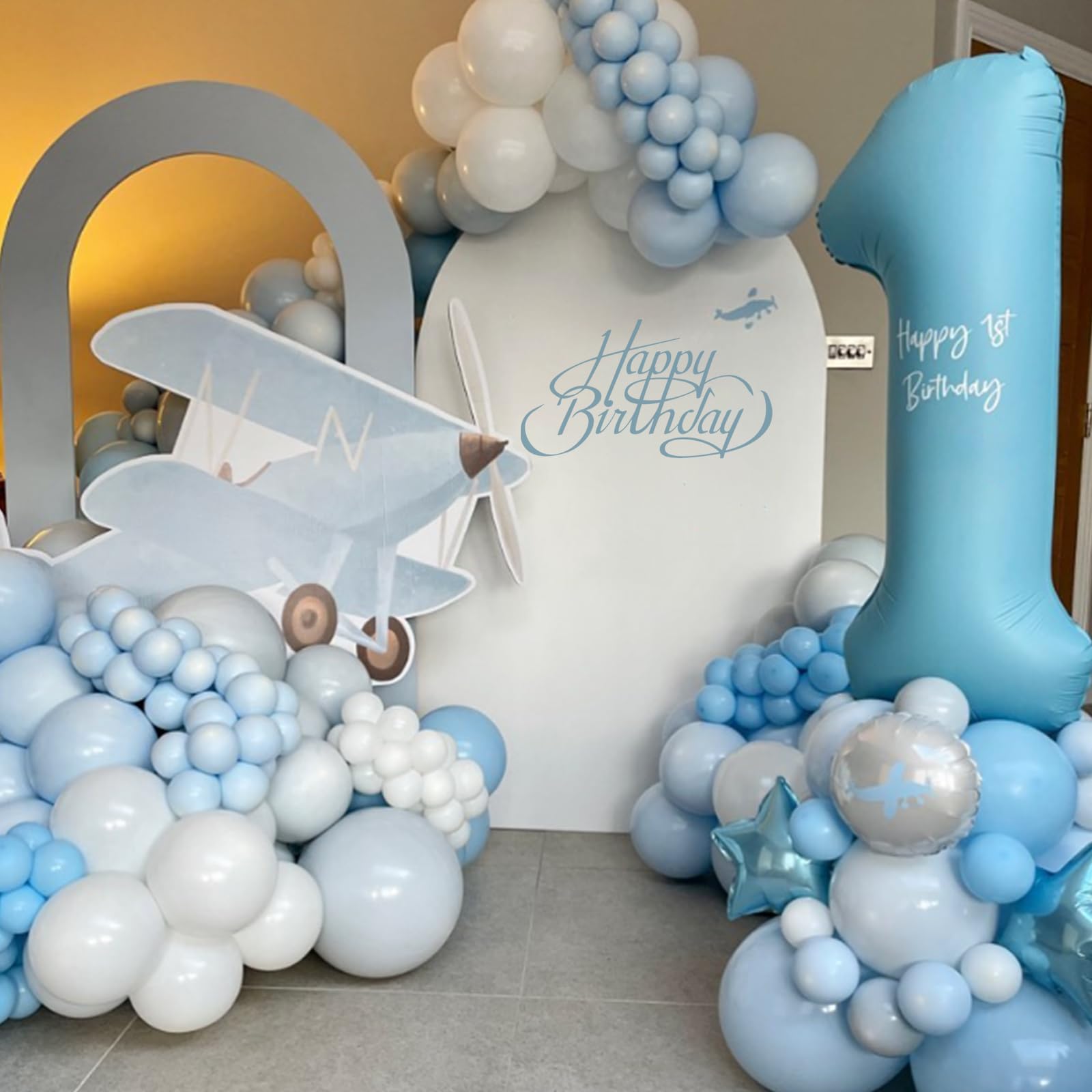 Awenztech 33-foot light blue ribbon roll complements garlands.