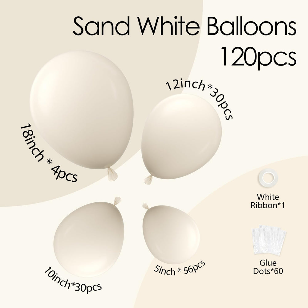 Awenztech sand white 12inch balloons for balanced balloon garland