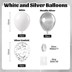 Awenztech silver confetti balloons 12inch add festive sparkle