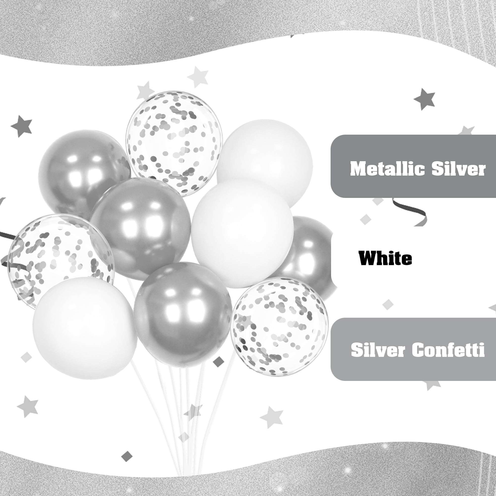 Awenztech silver ribbon for balloon garlands and arches