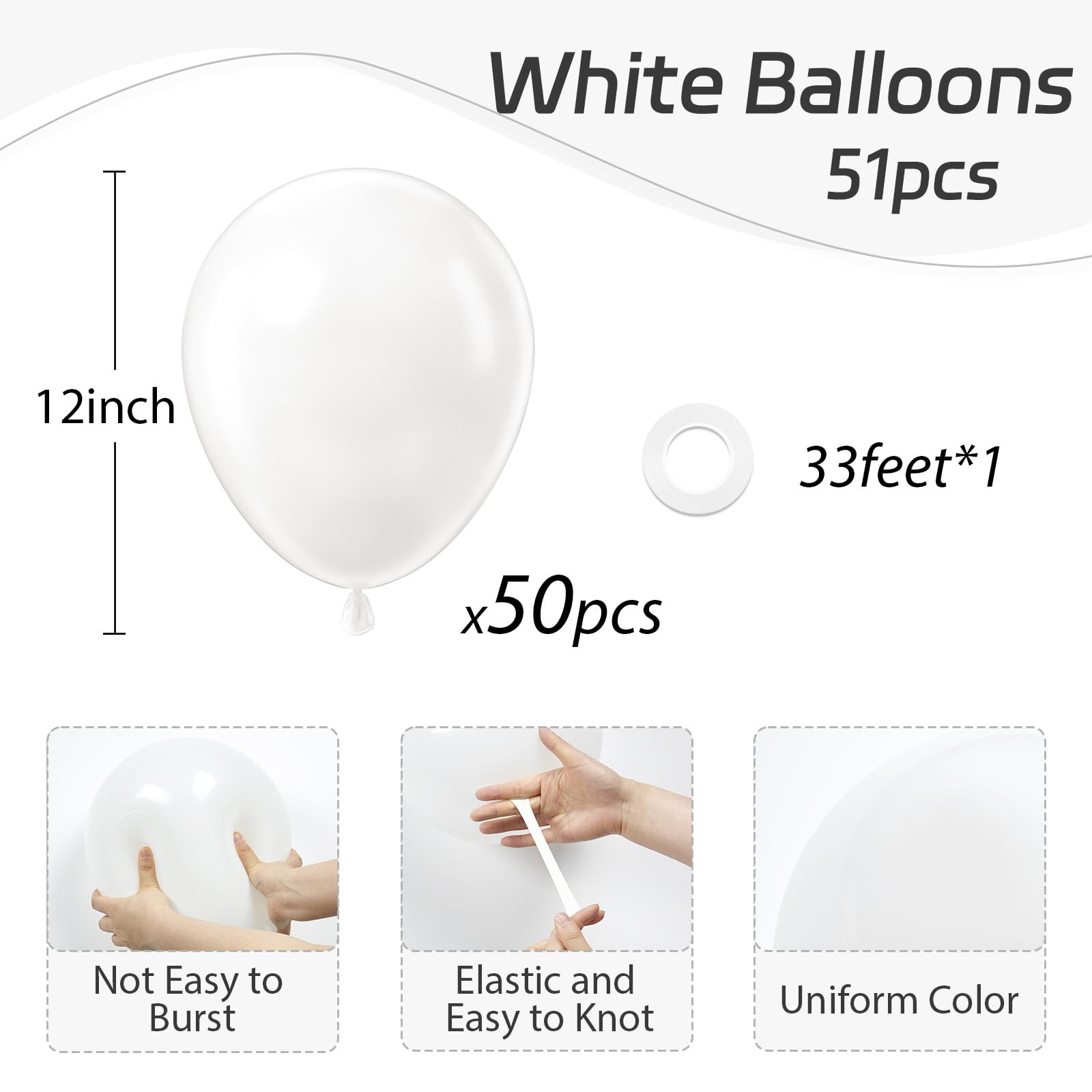 Awenztech white latex balloon close-up showing premium material.