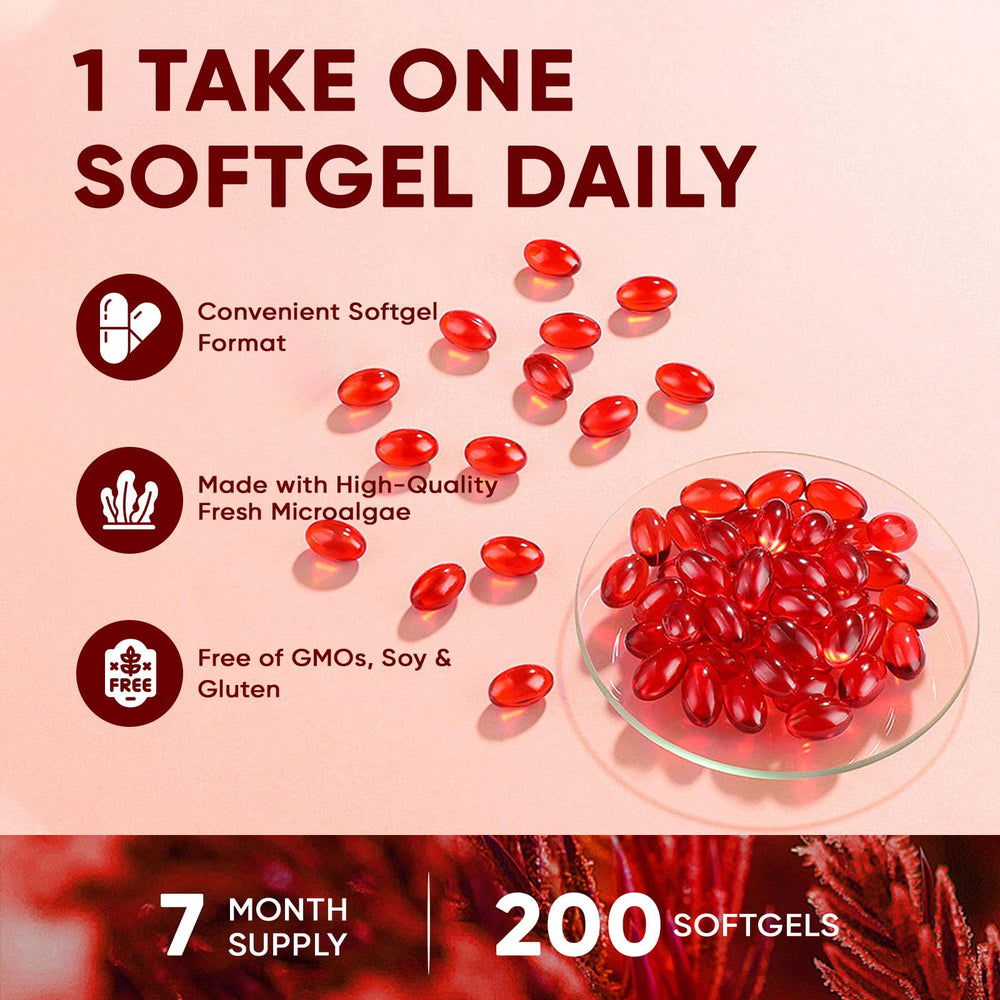 Awjsde Rovina Astaxanthin bottle nutrition facts show 12 mg per softgel.