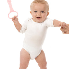 Awleynz pink pull-up ring is easy to install on most playpens.